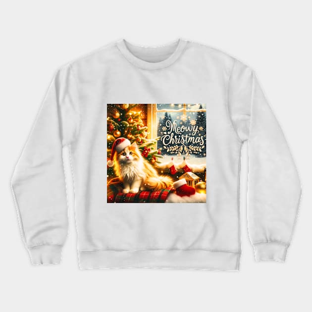 Meowy Christmas Crewneck Sweatshirt by St01k@